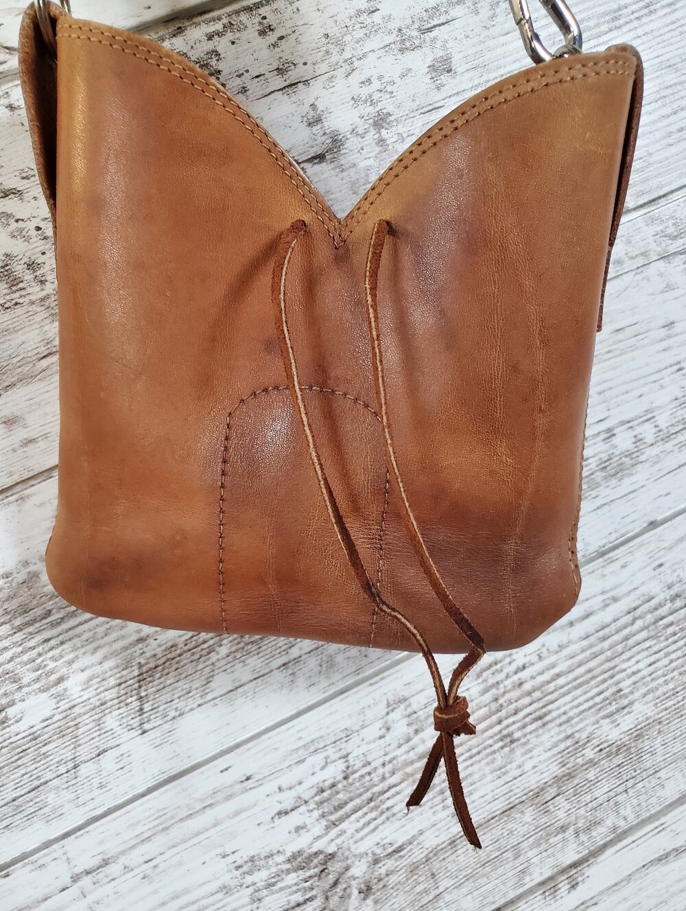 Handmade Cowboy Boot Crossbody Purse with Woven Boho Guitar Strap - Picture 2 of 16